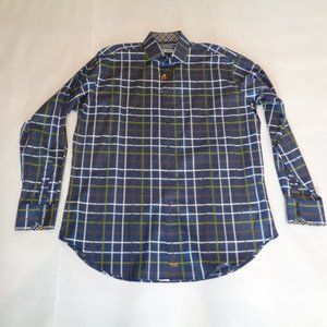 Thomas Dean Size XL Navy New Mens Button Shirt